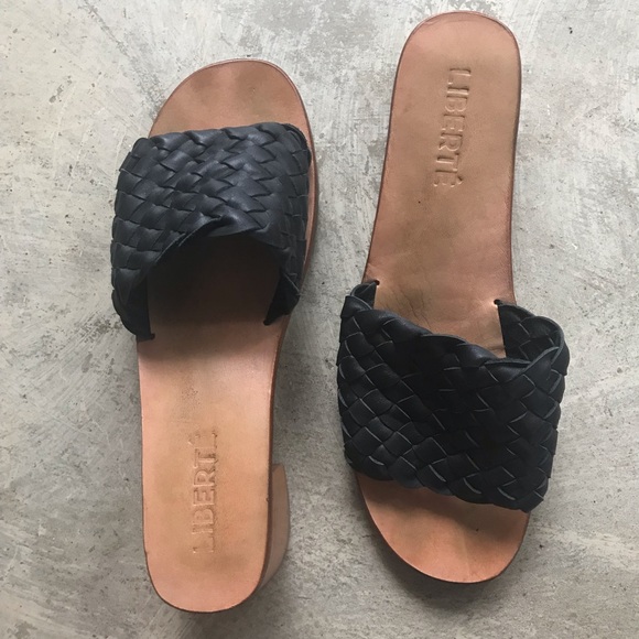 Woven Leather and Wood Slide Mules - Picture 2 of 3